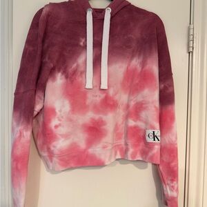 Calvin Klein Jeans Red and Pink Ombre Hoodie